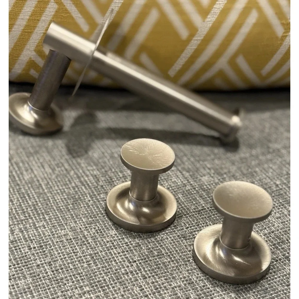 Lot 3 NEW Brushed Nickel Stainless Steel Toilet Paper Holder & 2 Towel Hooks NEW